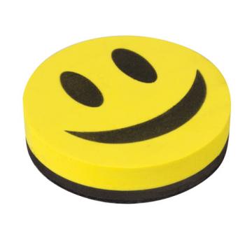 Стиратель магнитный для магнитно-маркерной доски, круглый, диаметр 90 мм, "Смайлик", STAFF "Basic", 236751 - Премиум Сервис