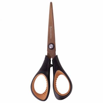 Ножницы BRAUBERG "Heavy Duty", 165 мм, суперпрочные, титановое покрытие, 2-х сторонняя заточка, 236789 - Премиум Сервис