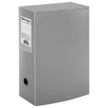 Короб архивный (330х245 мм), 100 мм, пластик, разборный, до 900 листов, серый, 0,9 мм, BRAUBERG "Energy", 236855 - Премиум Сервис