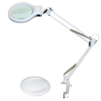Настольная лампа светильник Леда С20 ПРО на струбцине, СВЕТОДИОДНАЯ, 8 Вт, ЛУПА (4,5/9 раз), белый - Премиум Сервис