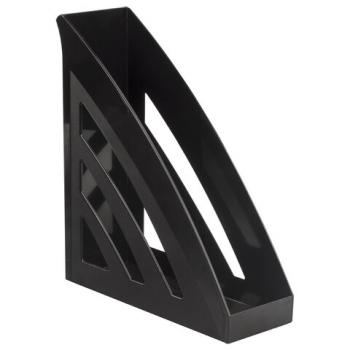 Лоток вертикальный для бумаг BRAUBERG "Office style", 245х90х285 мм, черный, 237278 - Премиум Сервис