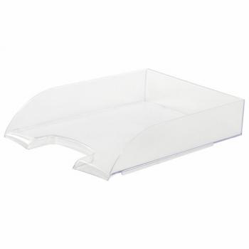 Лоток горизонтальный для бумаг BRAUBERG "Office style", 320х245х65 мм, прозрачный, 237288 - Премиум Сервис