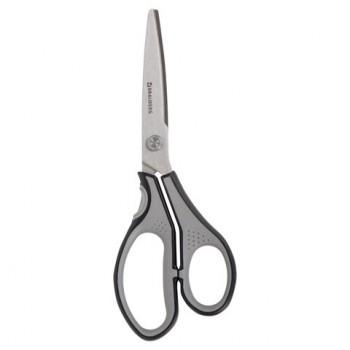 Ножницы BRAUBERG "SUPER", 210 мм, серо-черные, 2-х сторонняя заточка, эргономичные ручки, 237296 - Премиум Сервис