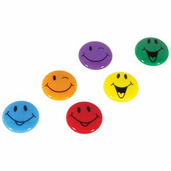 Магниты ЮНЛАНДИЯ 30 мм, НАБОР 6 шт., "СМАЙЛИК", ассорти, 237475 - Премиум Сервис