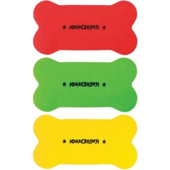 Стиратели магнитные для магнитно-маркерной доски ЮНЛАНДИЯ "Косточка", 55х110 мм, КОМПЛЕКТ 3 ШТ., ассорти, 237503 - Премиум Сервис