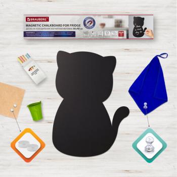 Доска на холодильник магнитно-меловая 30х40 см "Pussy Cat" с набором аксессуаров, BRAUBERG, 237840 - Премиум Сервис