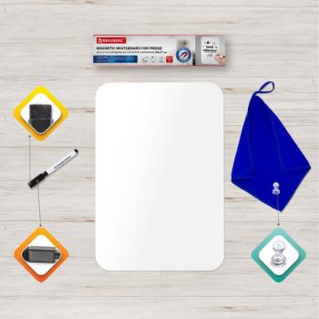 Доска на холодильник магнитно-маркерная 30х21 см с маркером, магнитом и салфеткой, BRAUBERG, 237846 - Премиум Сервис