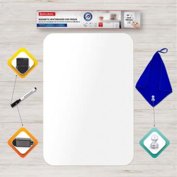 Доска на холодильник магнитно-маркерная 58х36 см с маркером, магнитом и салфеткой, BRAUBERG, 237848 - Премиум Сервис