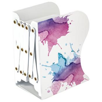 Подставка-держатель для книг и учебников BRAUBERG, раздвижная, металлическая, белая с печатью, 237903 - Премиум Сервис