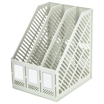 Лоток вертикальный для бумаг BRAUBERG "Office-Expert", 215 мм, 3 отделения, сборный, серый, 238018 - Премиум Сервис