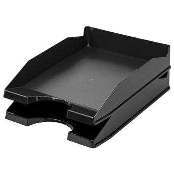 Лоток горизонтальный для бумаг КОМПЛЕКТ 2 шт., BRAUBERG "Modern", 346х254х61 мм, черный, 238024 - Премиум Сервис