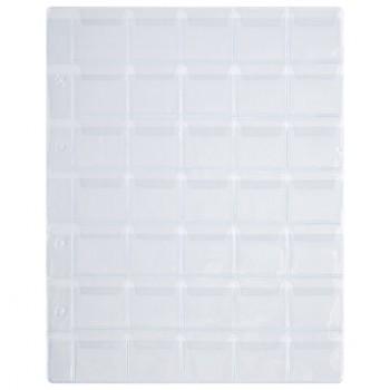 Листы-вкладыши для альбома "OPTIMA" на 35 монет d до 32 мм, КОМПЛЕКТ 10 шт., 200х250 мм, ПВХ, STAFF, 238085 - Премиум Сервис