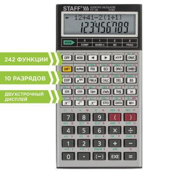 Калькулятор инженерный двухстрочный STAFF STF-169 (143х78 мм), 242 функции, 10+2 разрядов, 250138 - Премиум Сервис