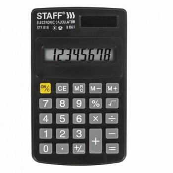 Калькулятор карманный STAFF STF-818 (102х62 мм), 8 разрядов, двойное питание, 250142 - Премиум Сервис