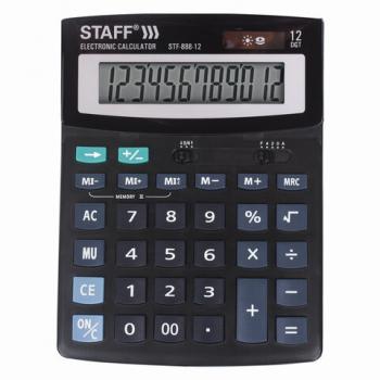 Калькулятор настольный STAFF STF-888-12 (200х150 мм), 12 разрядов, двойное питание, 250149 - Премиум Сервис