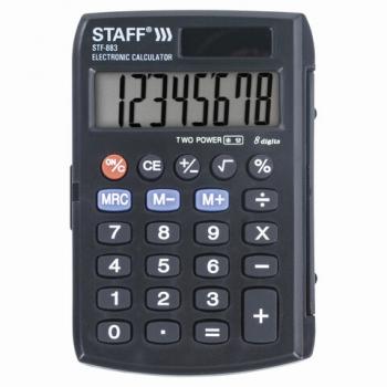 Калькулятор карманный STAFF STF-883 (95х62 мм), 8 разрядов, двойное питание, 250196 - Премиум Сервис