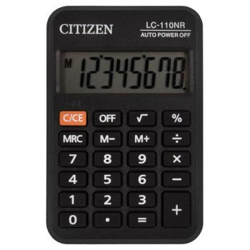 Калькулятор карманный CITIZEN LC-110NR, МАЛЫЙ (89х59 мм), 8 разрядов, питание от батарейки, ЧЕРНЫЙ - Премиум Сервис