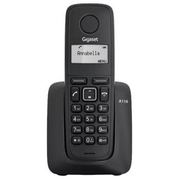 Радиотелефон Gigaset A116, память 50 номеров, АОН, повтор, часы, черный, S30852H2801S301 - Премиум Сервис