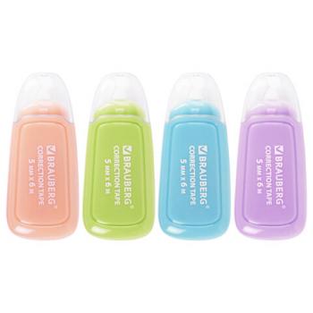 Корректирующая лента BRAUBERG COMPACT PLUS PASTEL, 5 мм х 6 м, корпус ассорти, блистер, 270551 - Премиум Сервис