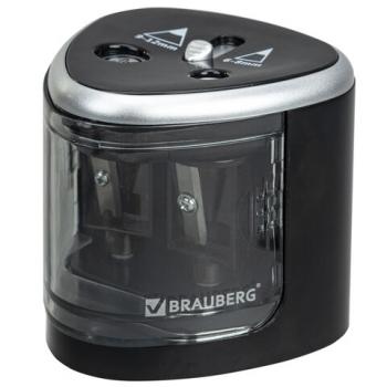 Точилка электрическая BRAUBERG DUAL (для 2 диаметров карандашей!), 4 батарейки АА, черная, 270581 - Премиум Сервис