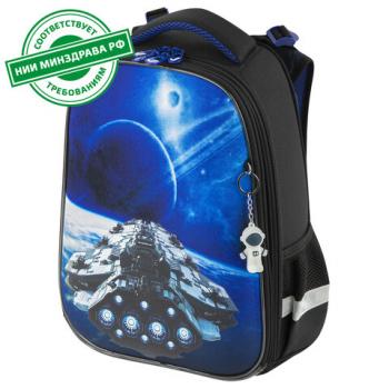 Ранец BRAUBERG PREMIUM, 2 отделения, с брелком, "Spaceship", 38х29х16 см, 270596 - Премиум Сервис
