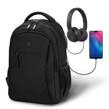 Рюкзак BRAUBERG URBAN универсальный с отделением для ноутбука, USB-порт, "Kinetic", черный, 46х31х18 см, 270798 - Премиум Сервис