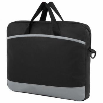 Сумка для документов STAFF "Manager" на молнии с карманом, полиэстер, черно-серый, 37х32х5см, 270836 - Премиум Сервис