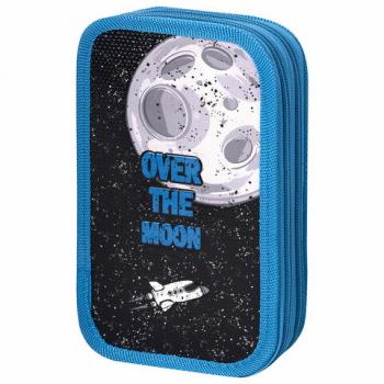 Пенал ЮНЛАНДИЯ, 2 отделения, ламинированный картон, конгрев, 19х11 см, "Space smile", 270890 - Премиум Сервис