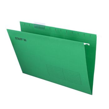 Подвесные папки A4/Foolscap (404х240 мм) до 80 л., КОМПЛЕКТ 10 шт., зеленые, картон, STAFF, 270934 - Премиум Сервис
