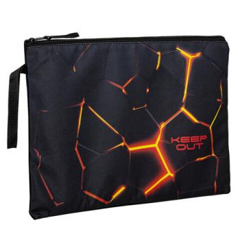 Папка для тетрадей BRAUBERG А4, 1 отделение, полиэстер, на молнии, с ручкой, "Keep out", 270942 - Премиум Сервис