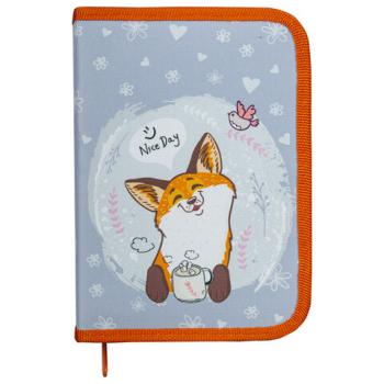 Пенал ПИФАГОР, 1 отделения, 2 откидные планки, полиэстер, 20х14 см, "Cute fox", 271018 - Премиум Сервис