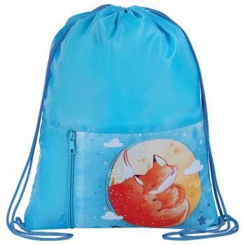 Мешок для обуви ЮНЛАНДИЯ, карман на молнии, 33х42 см, "Moon fox", 271054 - Премиум Сервис