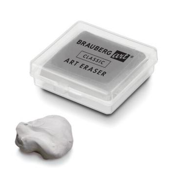 Ластик-клячка художественный, серый, в футляре, 40x36x10 мм, BRAUBERG ART "CLASSIC", 271154 - Премиум Сервис
