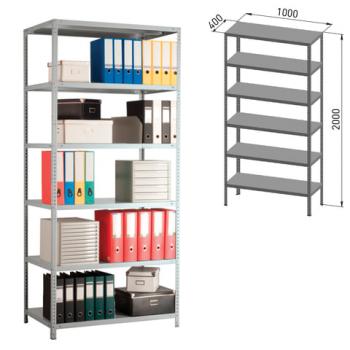 Стеллаж металлический ПРАКТИК "MS", 2000х1000х400 мм, 6 полок, MS 200/100х40/6 - Премиум Сервис