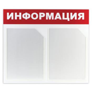 Доска-стенд "Информация" 50х43 см, 2 плоских кармана формата А4, ЭКОНОМ, BRAUBERG, 291009 - Премиум Сервис