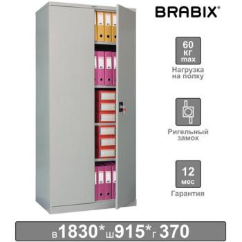 Шкаф металлический офисный BRABIX "MK 18/91/37", 1830х915х370 мм, 45 кг, 4 полки, разборный, 291135, S204BR180102 - Премиум Сервис