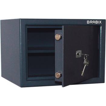 Сейф BRABIX "КМ-260", 260х360х290 мм, 13 кг, ключевой замок + полка, крепление к стене, 291165 - Премиум Сервис