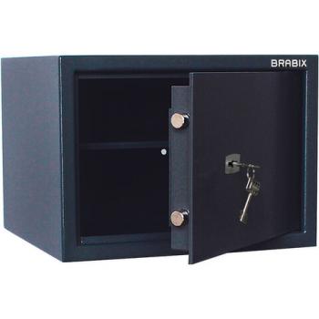Сейф BRABIX "КМ-310", 310х430х375 мм, 20 кг, ключевой замок + полка, крепление к стене, 291166 - Премиум Сервис