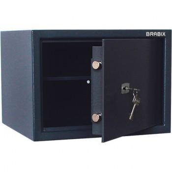 Сейф BRABIX "КМ-310", 310х430х375 мм, 20 кг, ключевой замок + полка, крепление к стене, 291166 - Премиум Сервис