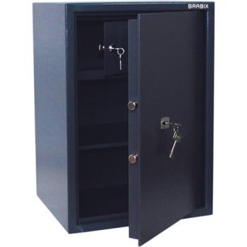 Сейф BRABIX "КМ-620Т", 620х430х375 мм, 35 кг, ключевой замок + полка, трейзер, крепление к стене, 291167 - Премиум Сервис