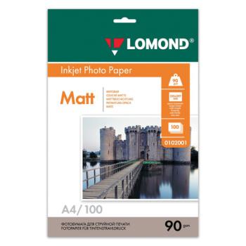 Фотобумага A4, 90 г/м2, 100 листов, односторонняя, матовая, LOMOND, 0102001 - Премиум Сервис