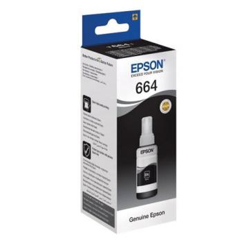 Чернила EPSON 664 (T6641) для СНПЧ Epson L100/L110/L200/L210/L300/L456/L550, черные, ОРИГИНАЛЬНЫЕ, C13T66414A/198 - Премиум Сервис