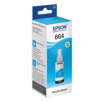 Чернила EPSON 664 (T6642) для СНПЧ Epson L100/L110/L200/L210/L300/L456/L550, голубые, ОРИГИНАЛЬНЫЕ, C13T66424A - Премиум Сервис