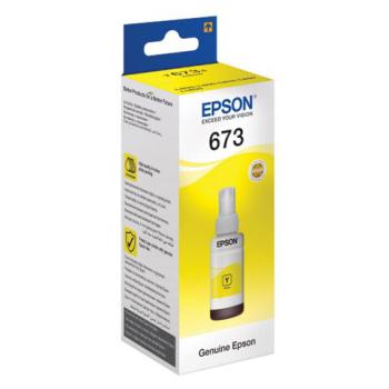 Чернила EPSON 673 (T6734) для СНПЧ Epson L800/L805/L810/L850/L1800, желтые, ОРИГИНАЛЬНЫЕ, C13T67344A/498 - Премиум Сервис