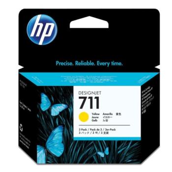 Картридж струйный для плоттера HP (CZ136A) Designjet T120/520, №711, желтый, комплект 3 шт. х 29 мл, оригинальный - Премиум Сервис