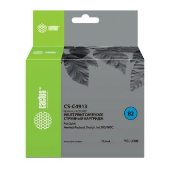 Картридж струйный CACTUS (CS-C4913) для плоттеров HP DesignJet 500/510/800, желтый - Премиум Сервис