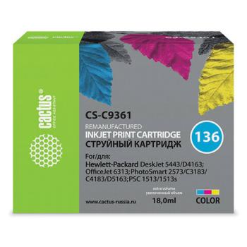 Картридж струйный CACTUS (CS-C9361) для HP Officejet 6313/Photosmart C3183, цветной - Премиум Сервис