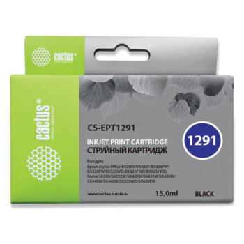 Картридж струйный CACTUS (CS-EPT1291) для EPSON Stylus B42WD/BX305W/BX625WD, черный - Премиум Сервис