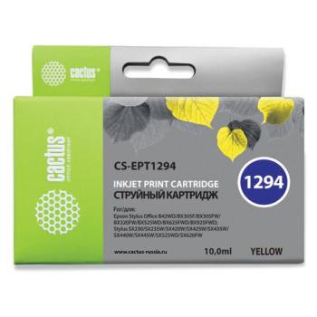 Картридж струйный CACTUS (CS-EPT1294) для EPSON Stylus B42WD/BX305W/BX625WD, желтый - Премиум Сервис