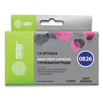 Картридж струйный CACTUS (CS-EPT0826) для EPSON Stylus R270/R390/ RX590, светло-пурпурный - Премиум Сервис